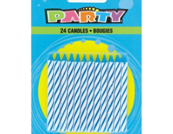 Spiral Birthday Candles Blue - Pack of 24
