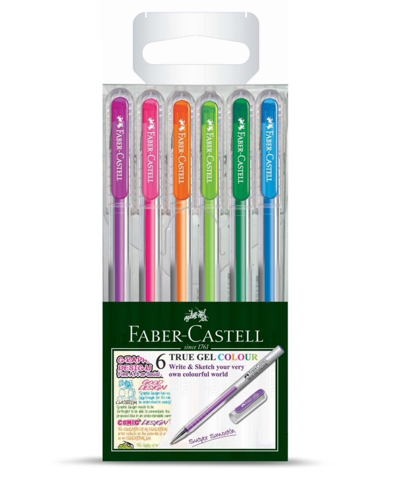 Faber Castell True Gel Pen 0.7mm Fluo Set - 6 colors