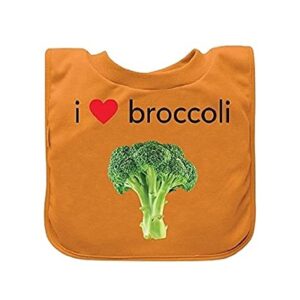 Green Sprouts Favorite Foods Absorbent Pull Over Food Bib - Orange Broccoli