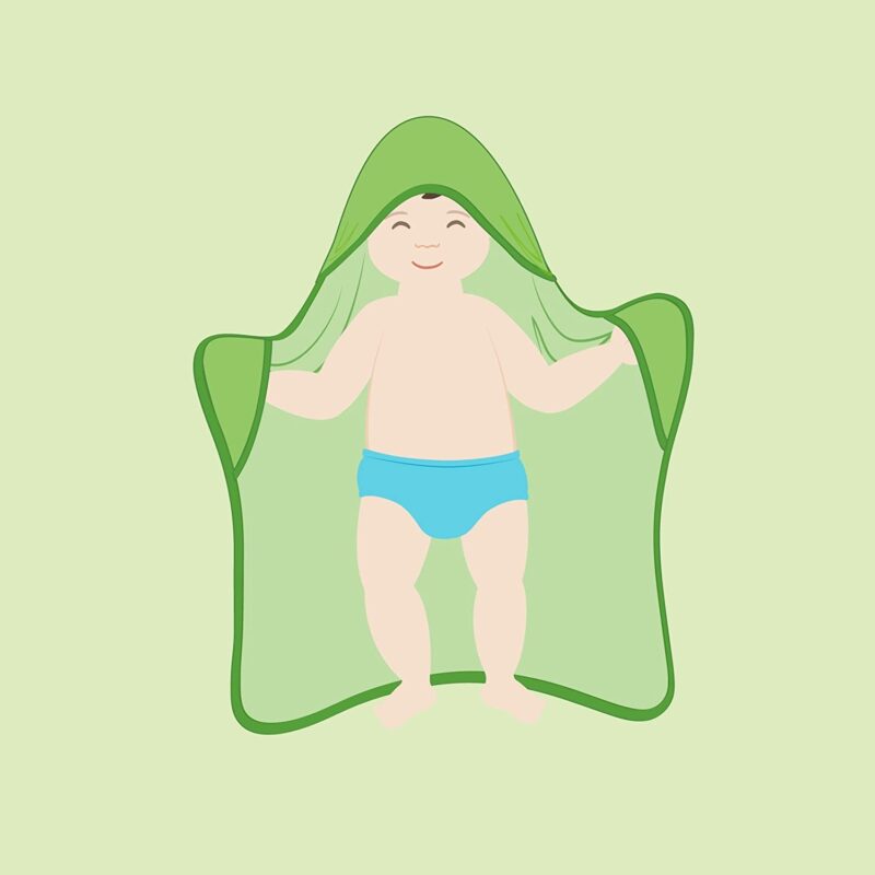 Green Sprouts Muslin Hooded Towel Organic Cotton (One Size, Aqua)