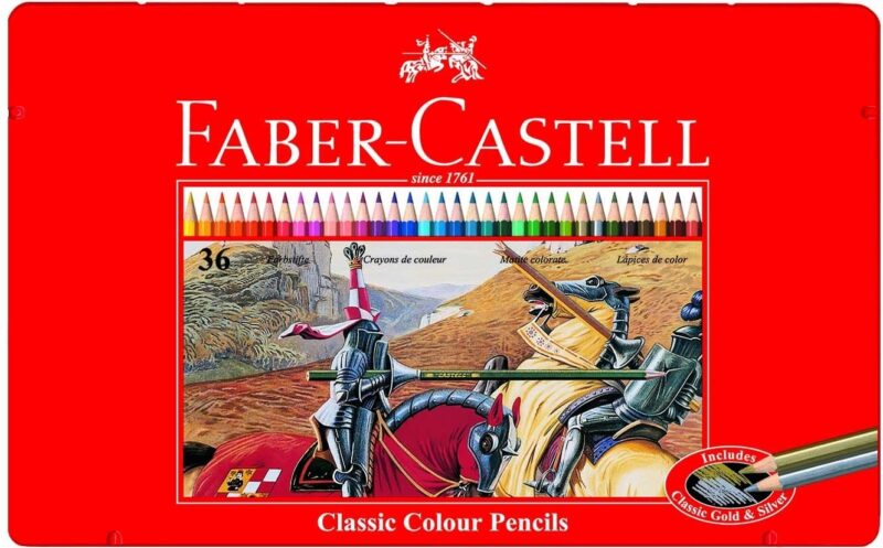 Faber Castell Pencils Metal Flat Box, 36 colors