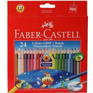 Faber Castell Watercolour Pencils with Brush, 24 colors