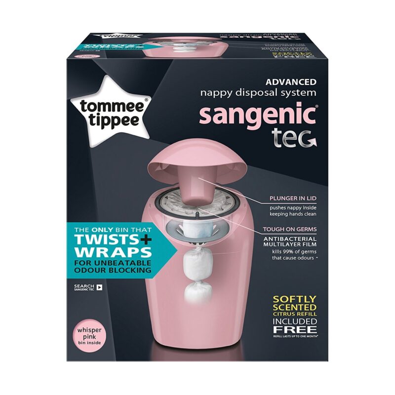 Tommee Tippee Sangenic Tec Nappy Disposal Tub - Pink