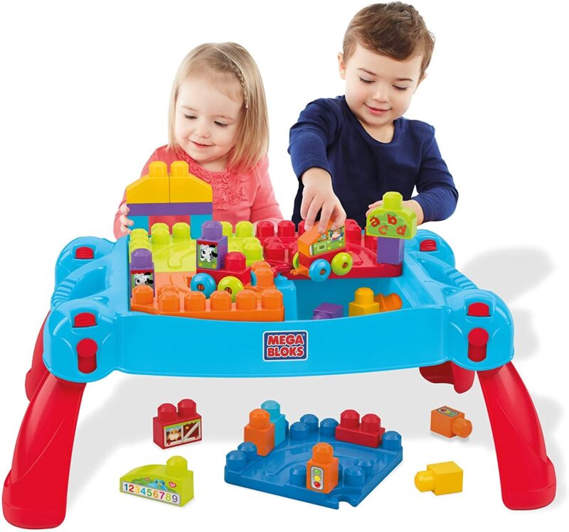 Mega Bloks First Builders New Build 'n Learn Table, Blue