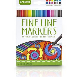 Crayola Aged Up Coloring 12 Fineline Markers - Classic