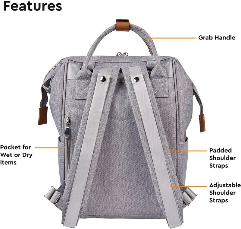 BabaBing Mani Backpack Changing Bag - Grey Marl