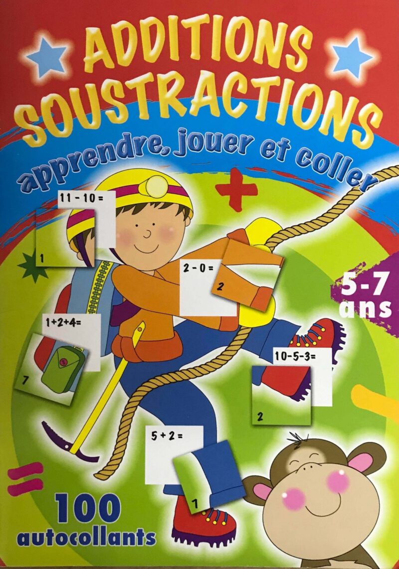 Additions Soustractions 5-7 Ans +100 Autocollants - Rouge
