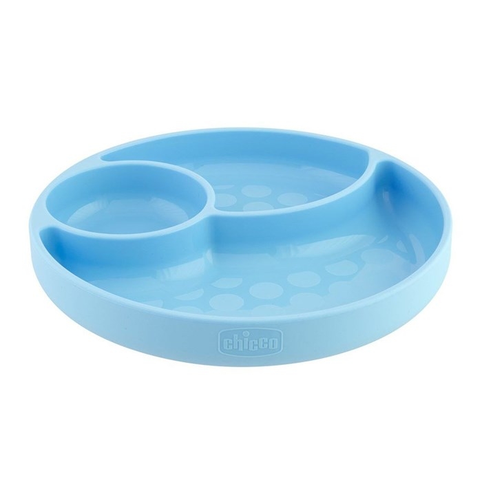 Chicco Easy Menu Silicone Divided Plate - Blue