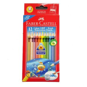 Faber Castell Watercolour Pencils with Brush, 12 colors