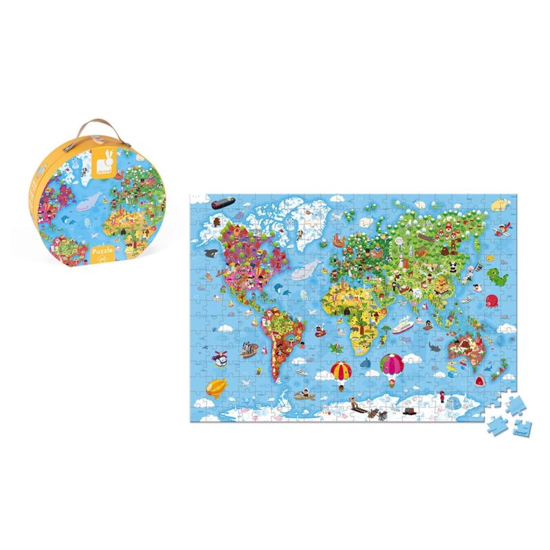 Janod Hat Boxed Giant Puzzle World Map 300 pieces