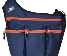 Diaper Dude Original Messenger I Bag - Navy With Orange Zippers