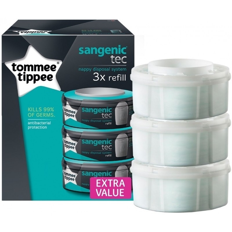 Tommee Tippee 360 Sealer Diaper Disposal System 3x Refills Recharge (3  REFILLS)
