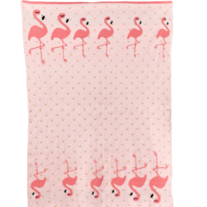 Bizzi Growin Pink Flamingo knitted baby blanket