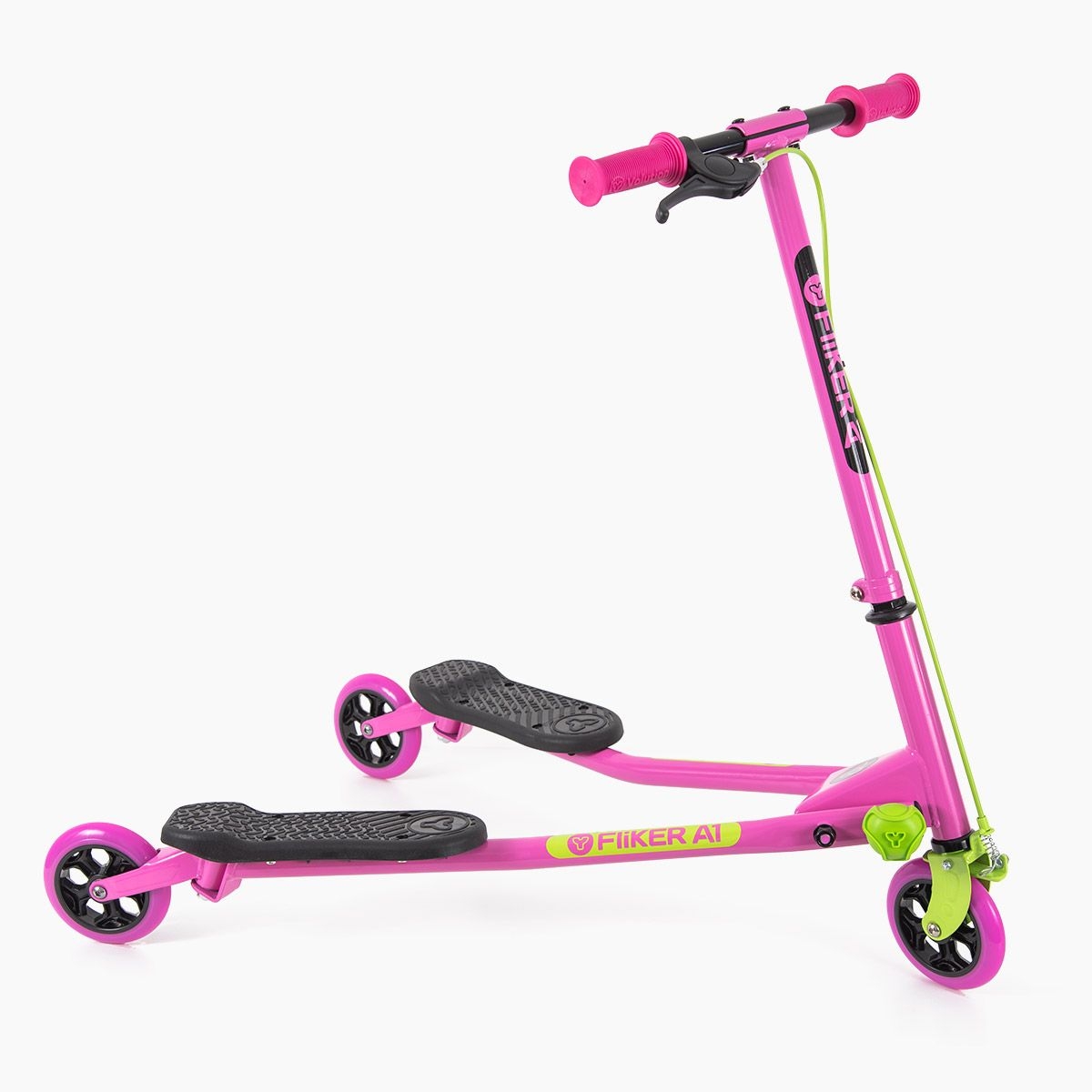 Yvolution Y Fliker Air A1 Kids Drifting Scooter, Pink/Green - 5y+